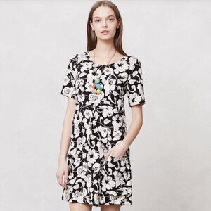 Maeve Black and White Mod Zola Shift Pocket Dress Anthropologie Size 0